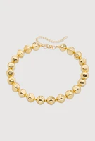 Womens Metallic Beaded Statement Necklace,