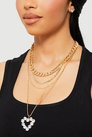 Womens Blessed Cubic Zirconia Layered Necklace, Gold