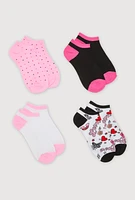 Womens Printed Pattern Socks 4 Pack Size 9-11, Multi