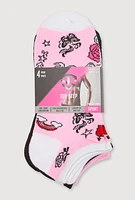 Womens Printed Pattern Socks 4 Pack Size 9-11, Multi, Size 9-11