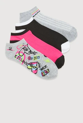 Womens Contrast Trim Ankle Socks 4 Pack Size 10-13, Multi, Size 10-13