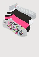 Womens Contrast Trim Ankle Socks 4 Pack Size 10-13, Multi, Size 10-13