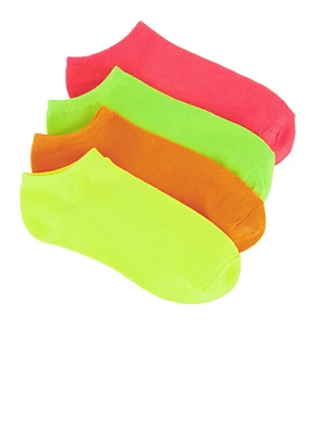 Womens Neon Assorted Socks 4 Pack, Multi