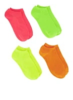 Womens Neon Assorted Socks 4 Pack, Multi