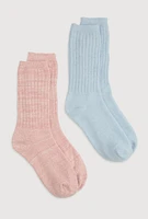 Womens Marled Slouch Boot Socks 2 Pack Size 4-10, Multi