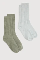 Womens Slouch Boot Socks 2 Pack Size 4-10, Multi