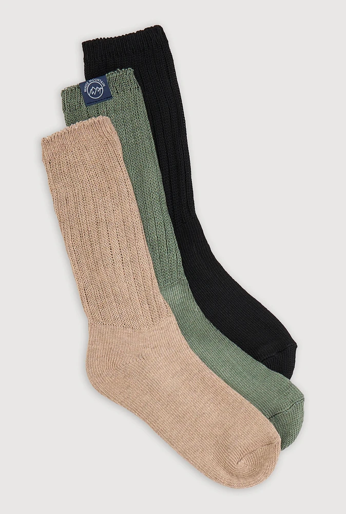 Womens Ribbed Cuff Slouch Boot Socks 3 Pack Size 4-10, Multi