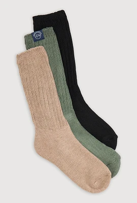 Womens Ribbed Cuff Slouch Boot Socks 3 Pack Size 4-10, Multi