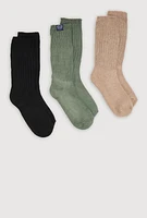 Womens Ribbed Cuff Slouch Boot Socks 3 Pack Size 4-10, Multi