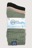 Womens Ribbed Cuff Slouch Boot Socks 3 Pack Size 4-10, Multi