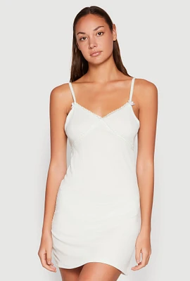 Womens Heart Lace Trim Cami Nightgown, XL