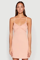 Womens Heart Lace Trim Cami Nightgown, Orange,