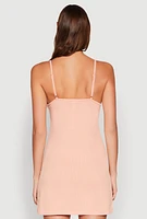 Womens Heart Lace Trim Cami Nightgown, Orange,
