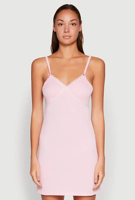 Womens Heart Lace Trim Cami Nightgown,