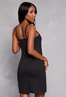 Womens Be You Beloved Graphic Cami Nightgown with Robe, Black, Size S