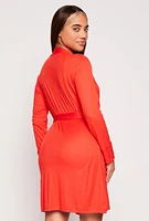 Womens Ribbed Cami Nightgown with Robe, Red, Size L