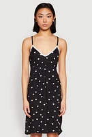 Womens Soft Knit Heart Print Cami Nightgown,