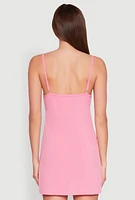 Womens Ribbed Knit Lace Trim Cami Nightgown,