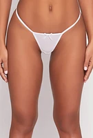 Womens Floral Embroidered Babydoll and G String, White, Size L