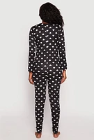 Womens Love Heart Print Pajama Onesie,