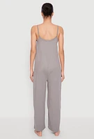 Womens Soft Knit Cami Pajama Onesie, L