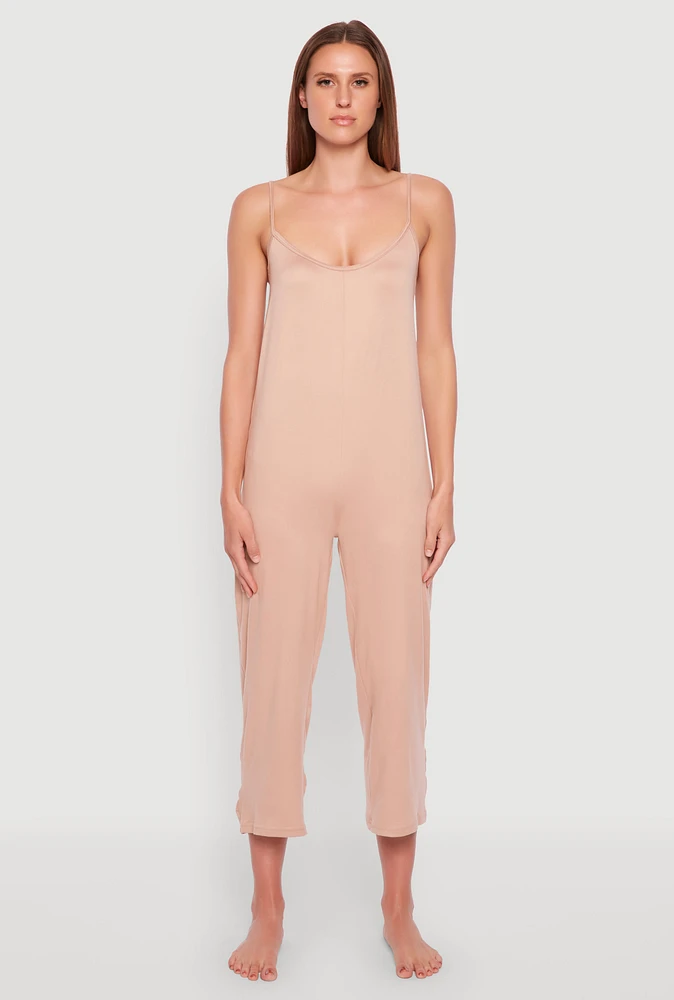 Womens Soft Knit Cami Pajama Onesie, S