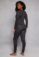 Womens Pillow Talk Polka Dot Pajama Onesie,