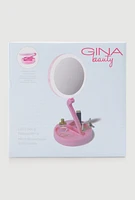 Womens Foldable LED Mini Makeup Mirror, Pink