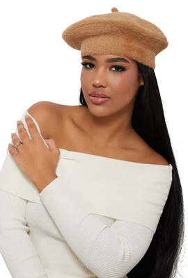 Womens Wool Beret, Brown