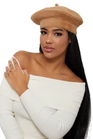 Womens Wool Beret, Brown