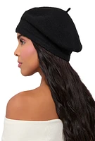 Womens Wool French Beret, Black
