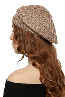 Womens Sequin Beret, Brown