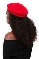 Womens Rhinestone French Beret, Red