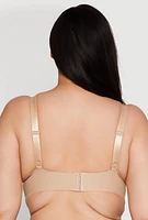 Womens Plus Size Laser Cut Plunge Bra, Beige, Size 40D