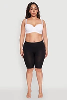 Womens Plus Size Solid Balconette Bra | Converts to Strapless, White, Size 40C