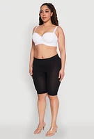 Womens Plus Size Solid Balconette Bra | Converts to Strapless, White, Size 40C