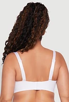 Womens Plus Size Solid Balconette Bra | Converts to Strapless, White, Size 40C