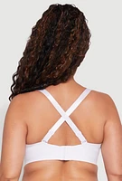 Womens Plus Size Solid Balconette Bra | Converts to Strapless, White, Size 40C