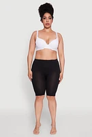 Womens Plus Size Seamless Padded Push Up Plunge Bra, White, Size 42C