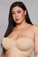 Womens Plus Size Basic Balconette Bra | Converts to Strapless, Beige, Size 40D