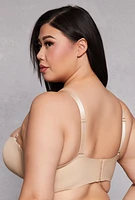 Womens Plus Size Basic Balconette Bra | Converts to Strapless, Beige, Size 40D