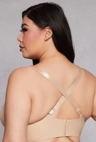 Womens Plus Basic Balconette Bra | Converts to Strapless, Beige,