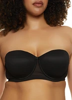 Womens Plus Size Basic Mesh Balconette Bra | Convertible to Strapless, Black, Size 38DD