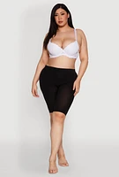 Womens Plus Size Patterned Lace Scalloped Convertible Plunge Bra, White, Size 40D