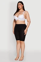 Womens Plus Size Patterned Lace Scalloped Convertible Plunge Bra, White, Size 42D