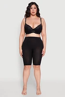 Womens Plus Elegant Lace Scallop Trim Plunge Bra, Black,