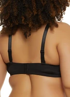 Womens Plus Size Basic Balconette Bra | Convertible to Strapless, Black, Size 38C