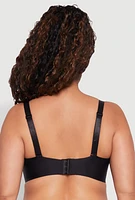 Womens Plus Padded Cup Balconette Bra | Convertible to Strapless, Black,