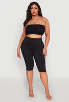 Womens Plus Size Basic Bandeau Bra, Black, Size 2X
