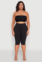 Womens Plus Size Basic Bandeau Bra, Black, Size 2X
